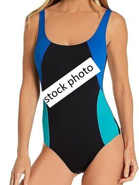 Rosa Faia Anita Marina One Piece Swimsuit Style 7720 Black/Blue/Green-Size 38C
